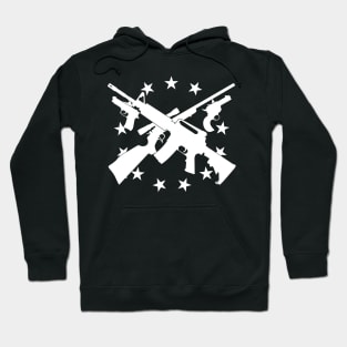 Guns Pistols and Crossed Rifles with 13 Stars Hoodie